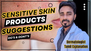 Sensitive Skin Product suggestions Tamil  Facewash  Moisturizer  Sunscreen sensitiveskin [upl. by Terzas401]