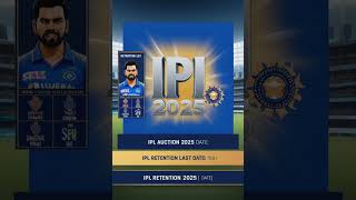 ipl auction 2025 dateipl retention last dateretention list ipl 2025ipl retention 2025 ipllive [upl. by Acceb]