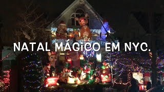 Casas decoradas para o Natal  Uma viagem ao mundo da fantasia  Brooklyn NYC [upl. by Kcirreg]