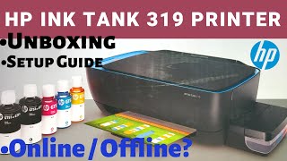 hp ink tank 319 printer  unboxing and setup guide hindi video [upl. by Novit]