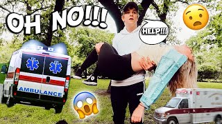 PASSING OUT IN MY BOYFRIENDS ARMS PRANK bad idea [upl. by Dnumsed722]