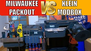 Milwaukee Packout vs Klein ModBox mods tips ideas and hacks using new klein modbox accessories [upl. by Ennairoc]