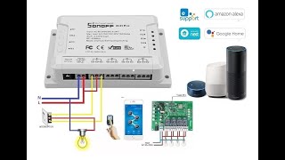 Como instalar Sonoff 4 ch Pro com Interruptor sem fio RF passo a passo [upl. by Arted]