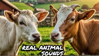 REAL Village Farm Animal Sounds Mooing amp Bleating Cow amp Goat [upl. by Pliam340]