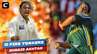 Top 10 Fire Yorkers by Shoaib Akhtar in Cricket History Ever [upl. by Devy]