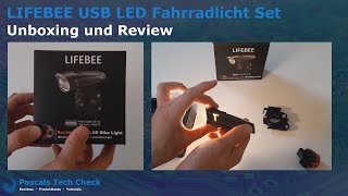 LIFEBEE LED Fahrradlicht Set StVZO zugelassen  USB wiederaufladbar  Unboxing und Review [upl. by Gearard]