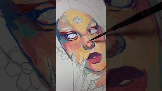 Using ShinHan Professional Designers Gouache painting gouache shorts art [upl. by Ebag]