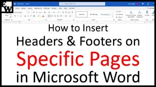 How to Insert Headers and Footers on Specific Pages in Microsoft Word PC amp Mac [upl. by Pantheas]