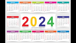 2024 Calendar Free Download  123FreeVectors [upl. by Simetra785]