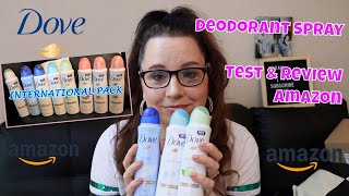 DOVE Antiperspirant Spray Deodorant INTERNATIONAL Version 10 pack  REVIEW amp TEST from Amazon [upl. by Ardnosal]