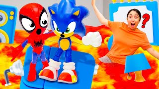 ¡El suelo es LAVA Sonic y Spidey en la Guardería Infantil [upl. by Stamata]