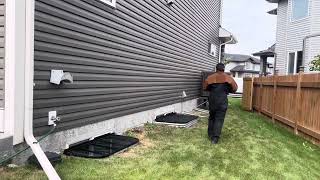 For customers request Cutting egress basement window and installing window wells cover [upl. by Ennaecarg]