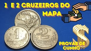 RARÍSSIMAS E VALIOSAS DE 1 E 2 CRUZEIROS DO MAPA QUE PODEM ESTAR NA SUA COLEÇÃO 🤔😃🤑 [upl. by Airenahs899]