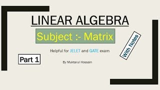 Linear algebra  matrix in Bengali  orthogonal matrix  idempotent matrix [upl. by Pirri668]