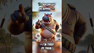 🐊Crocodiles vs Hippos 🦛 aiaigeneratedcartoonepicbattlecrocodilehippo [upl. by Emlynne]