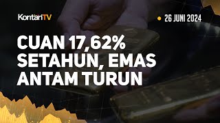 Cuan 1762 Setahun Harga Emas Antam Hari Ini Turun Rabu 26 Juni 2024 [upl. by Ellenrahc]