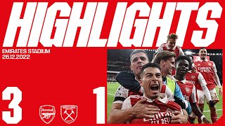 HIGHLIGHTS  Arsenal vs West Ham 31  Saka Martinelli and Nketiah [upl. by Kelam153]