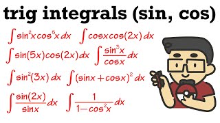 trig integrals involving sine and cosine calculus 2 [upl. by Alastair]