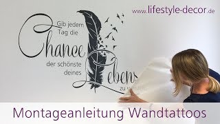 Ein Wandtattoo richtig anbringen  Klebeanleitung von lifestyledecorde [upl. by Hellman197]