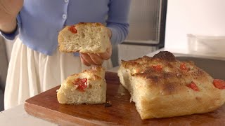 Life of a bread lover garlic chickpea salad homemade focaccia bread work updates [upl. by Jacey]