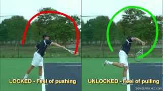 Tennis Serve Racquet Path  Linear vs Circular [upl. by Enwahs273]