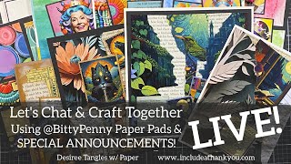 LIVE  Making Cards using Paper Pads featuring BittyPenny  ANNOUNCEMENT amp SNEAK PEAKS [upl. by Enninaej]