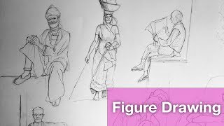 Figure Drawing tutorial for BFA Exam composition Drawing  Step by Step [upl. by Ranilopa]