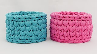 español MINI CESTA DE TRAPILLO CROCHET [upl. by Magner463]