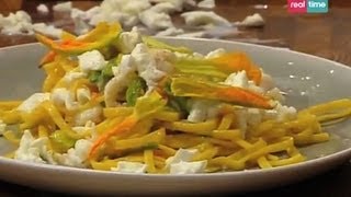 Tagliolini con scampi e fiori di zucca  Cucina con Ale ricette [upl. by Tigirb]