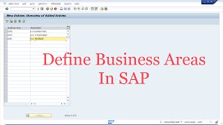 How to define or create business areas in SAP  SAP FICO [upl. by Harpole]