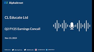 CL Educate Ltd Q2 FY202425 Earnings Conference Call [upl. by Yleik]