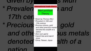 International trade theory mercantilism theory shortsviral commerce [upl. by Eanwahs]