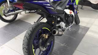 YAMAHA R25 MOVISTAR ORIGINAL SC PROJECT CRT CARBON EXHAUST MUFFLER SOUND [upl. by Jenelle]