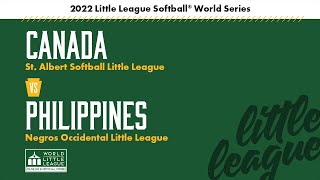 Canada vs Philippines  2022 Little League Softball World Series [upl. by Blum]