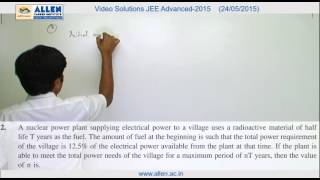 IITJEE Advanced 2015 Video Solution by ALLEN – Physics Paper1 Q No 010203 Paper Code6 [upl. by Champ526]