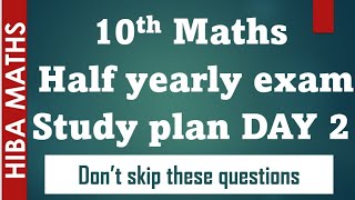 10th maths half yearly exam study plan day 2 study motivation  hiba maths [upl. by Stoops119]