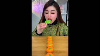 Asmr eating ice cream flavor avocado durian Crispy delicious short video [upl. by Nagear]