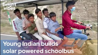 indian Asad Abdullah 22YO Builds Solar Powered School Bus From Trash [upl. by Lerner750]