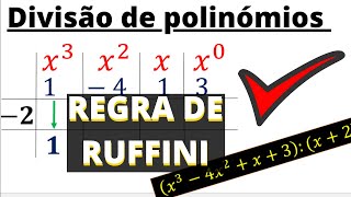 Divisão de polinómios Pela REGRA DE RUFFINI [upl. by Litch]