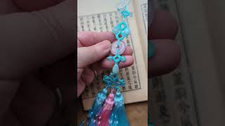 Handmade diary this is my newly made crystal tassel very gentle color art handmadecraft [upl. by Pigeon]