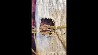 Repairing large holes in winter sweaters [upl. by Htebazileharas]