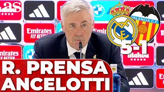 ANCELOTTI en rueda prensa VINICIUS CAMAVINGA y RODRYGO  REAL MADRID 5 VALENCIA 1 [upl. by Aneetak115]