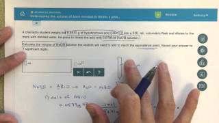 ALEKS  Determining the Volume of Base Needed to Titrate a Given Mass of Acid [upl. by Asseret78]