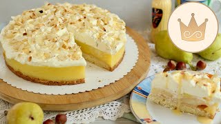 🍐 Super LECKERE BIRNENWEINTORTE mit Knusperboden und Eierlikör Sahne  Rezept von Sugarprincess [upl. by Franklyn239]