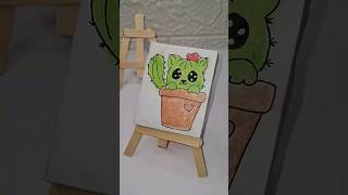 How to make mini Easel  DIY mini canvas stand painting art shorts [upl. by Holihs118]