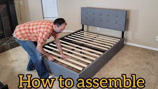 Demo on How To Assemble Allewie Bed Frame with Drawers [upl. by Ramalahs]