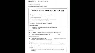 Ethnography in Business  IELTS LISTENING TEST  SECTION4 [upl. by Neala]