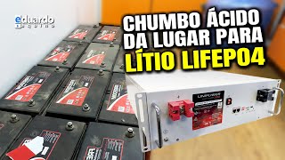 Trocando BATERIA Chumbo Ácido por Baterias de Lithium LifePO4 [upl. by Aihcela646]