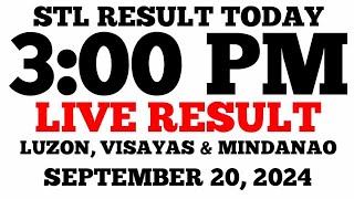 STL Result Today 3PM Draw September 20 2024 STL Luzon Visayas and Mindanao LIVE Result [upl. by Nocaed]