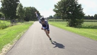 Inline Skate Double Push Technique Slowmotion Mark Horsten [upl. by Giffard]